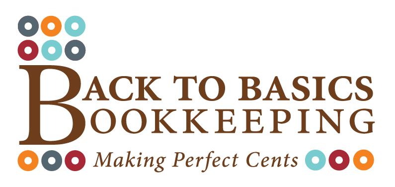 Logo with stylized circles and text: 'Back to Basics Bookkeeping' and 'Making Perfect Cents'.