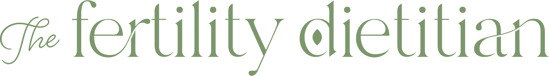 Text reading 'The fertility dietitian' in elegant font.