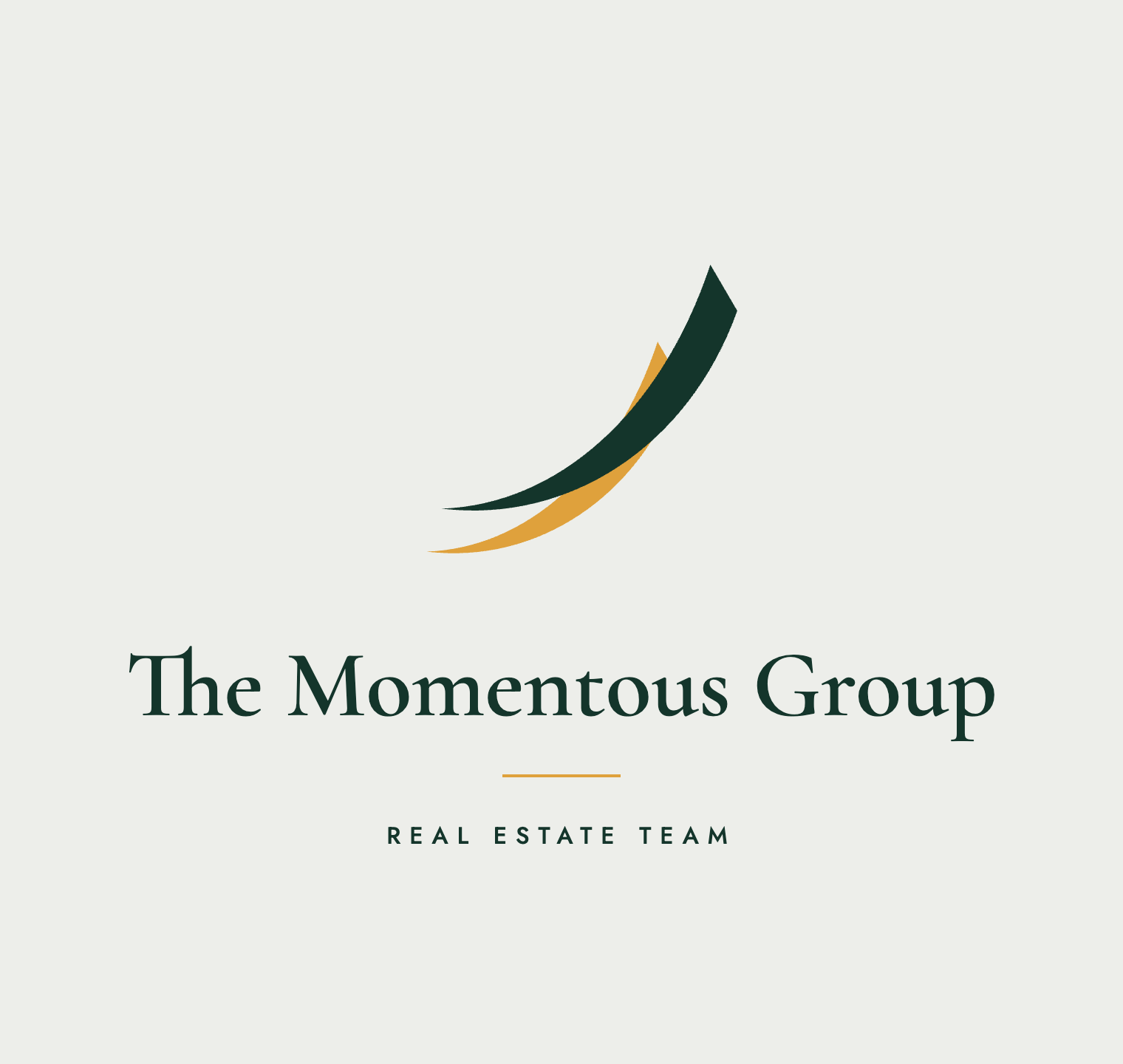 Logo with abstract shapes and text reading 'The Momentous Group' and 'Real Estate Team'.